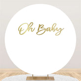 Lofaris Gold Oh Baby Circle White Backdorp For Shower